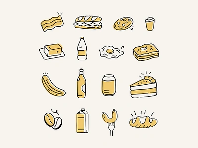 Food Illustrations brand designer brand identity branding branding designer coffee coffee branding coffee logo coffee shop food icons food illustration food illustrations graphic design illustration logo design restaurant illustration