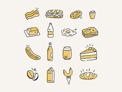 Food Illustrations brand designer brand identity branding branding designer coffee coffee branding coffee logo coffee shop food icons food illustration food illustrations graphic design illustration logo design restaurant illustration