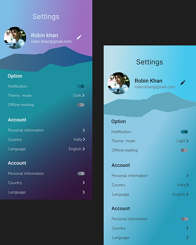 Daily UI - day 007 Profile Settings colourpallate design figma typography ui ux