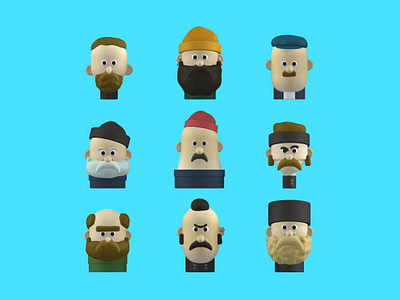 Lineup 3d 3d characters app avatar avatar branding broskies character design characters fisherman fun game lineup ondsn ondsn pixar rocker spline spline character stop motion style train conductor