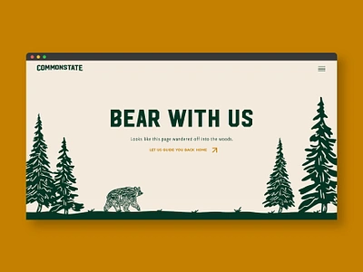 404 Page 404 advertising alpine bear branding forest not found trees woods