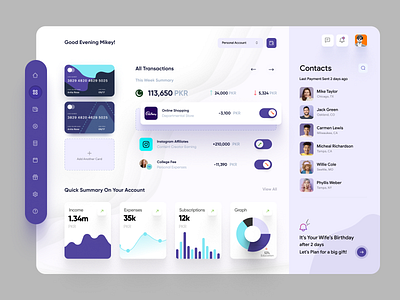 Finance Dashboard UI Concept accounts admin panel analytics banking dashboard dashboard design dashboard ui data visulizations design finance homepage product design saas dashboard ui concept ui design web design