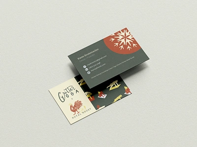 Royal Roost x Critter Yoga Business Cards business cards graphic design hand lettering illustration illustrator layout design