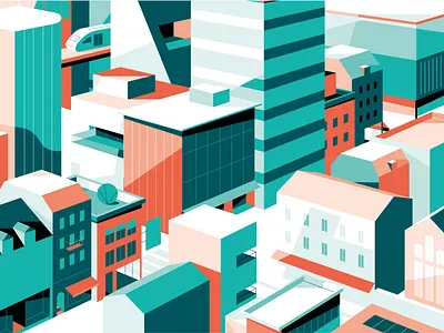 City Illustration city illustration perspective skyscrapers