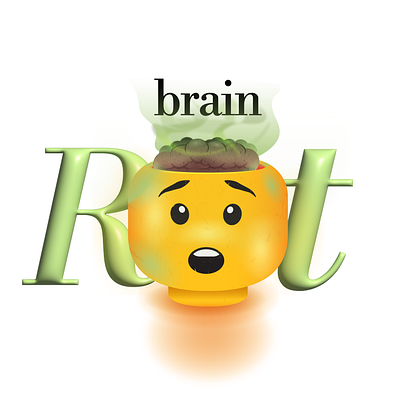 Brain Rot 🧠 (Vector Illustration) 3d text adobe illustrator brain brain rot lego vector vector illustration