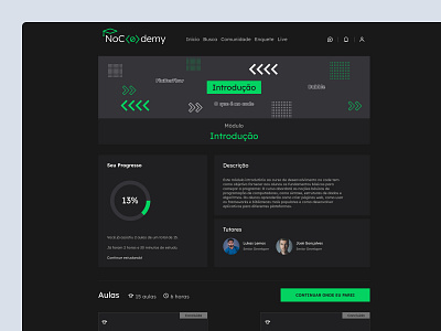 Lesson Module - LMS Platform | NoCodemy class code design lesson module ui ux web