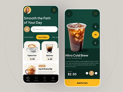 Coffee Shop Mobile App android app app design cappuccino coffee coffee app coffee shop creative design ios app minimalism mobile app mobile design popular product design ui ui design uiux ux design