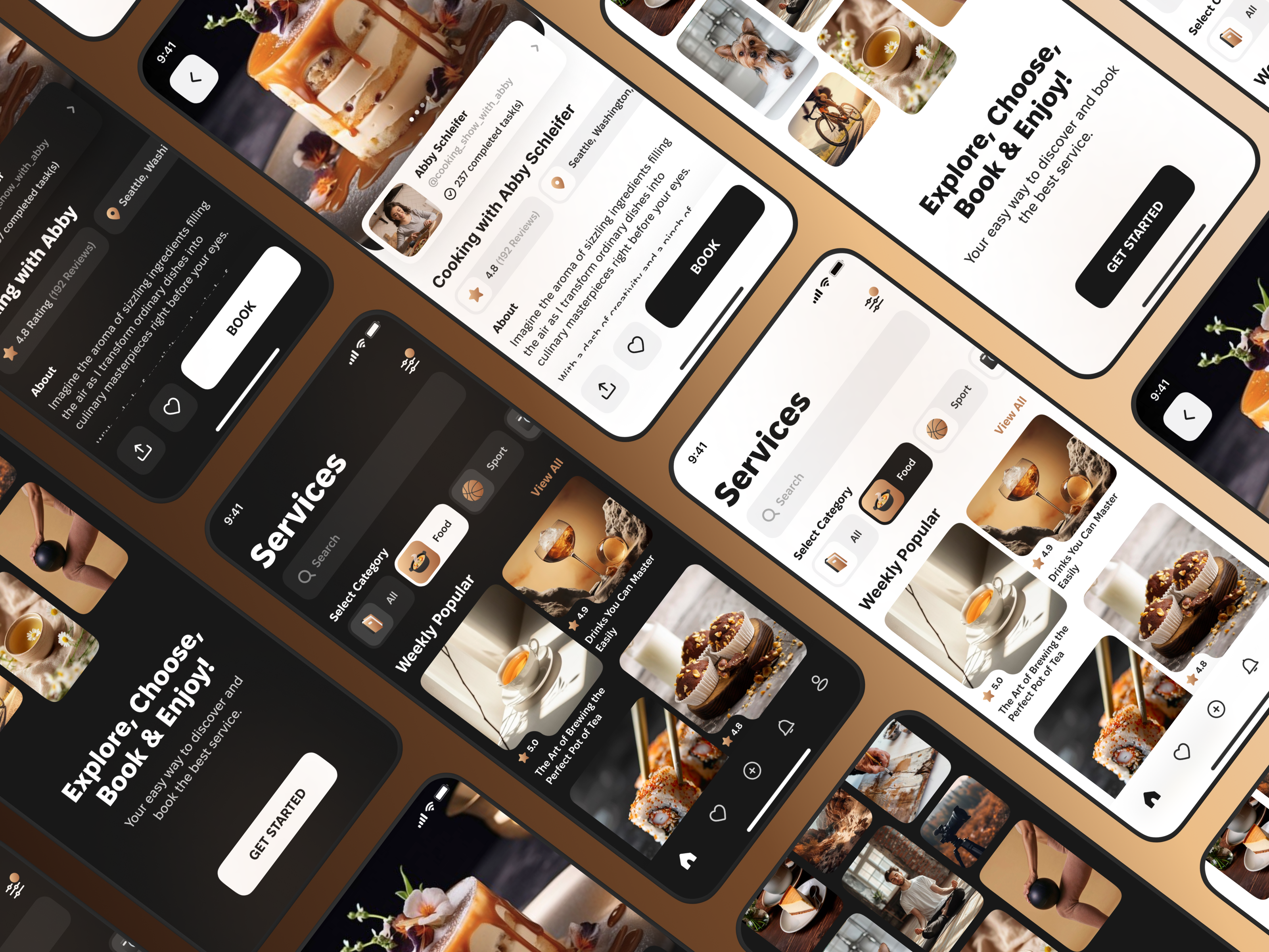 Services Mobile App | Concept booking clean design mobile app mocha mousse pantone2025 sevices ui user experience user interface ux
