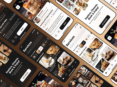 Services Mobile App | Concept booking clean design mobile app mocha mousse pantone2025 sevices ui user experience user interface ux