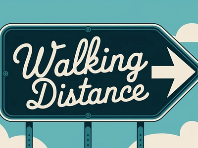 Walking Distance script font design font font sans serif graphic design vector