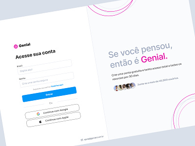 Login & Sign In Page - Content IA Creator | Genial content creator design ia login ui ux web