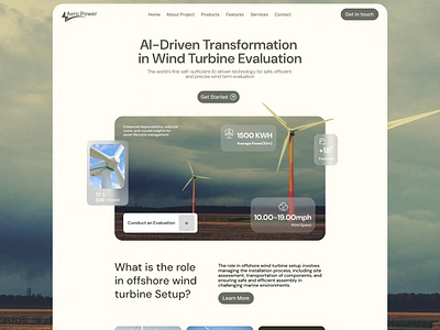 Wind Energy Landing Page design figma graphic design landing page logo ui ux website layout