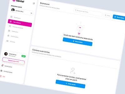 Brainstorming List & Notes - Content IA Creator | Genial content dashboard design ia list notes ui ux web