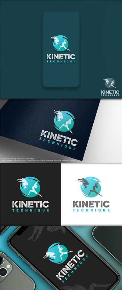 Logo for KINETIC TECHNIQUE____it is in use fitness graphic design illustration logo vector