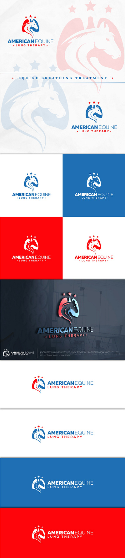 Logo for AMERICAN EQUINE LUNG THERAPY____it is in use graphic design illustration logo vector