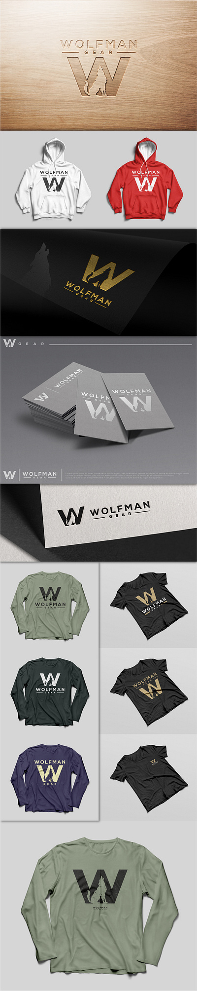 Logo for WOLFMAN GEAR___it is in use graphic design illustration logo vector