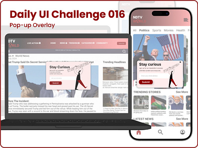 Challenge #016 - Pop-up Overlay | Daily UI creativeui dailyui designchallenge dribbbledesign emailsignup mobiledesign newsletterdesign popupdesign popupoverlay responsivedesign ui uiinspiration uiinteraction uiuxdesign userexperience userinterface uxdesign webappdesign webdesign webdesigninspiration