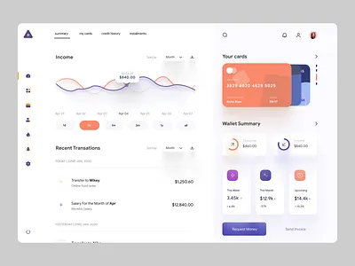 Finance Dashboard App UI admin panel analytics banking dashboard design dashboard ui data visulizations design finance homepage saas dashboard statistics ui design web web design web page