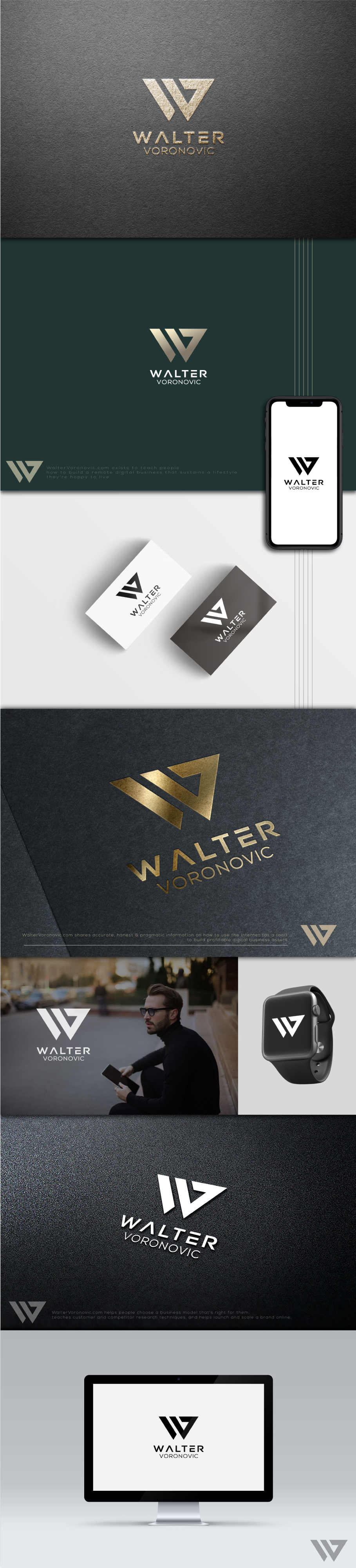 Logo Idea for WALTER VORONOVIC abstract graphic design illustration logo vector