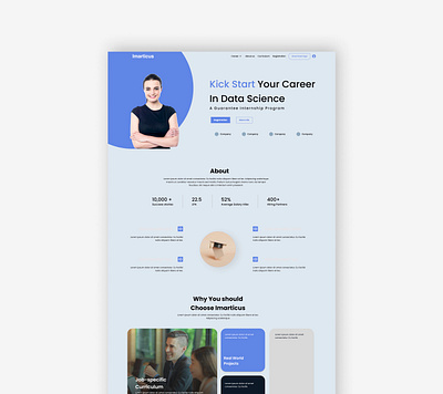 Minimal Landing Page Design branding landing page ui uiux deisgn