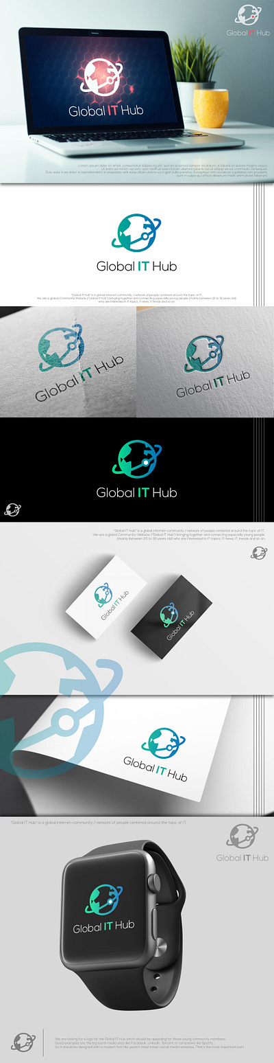 Logo Idea for GLOBAL IT HUB design graphic design illustration logo vector