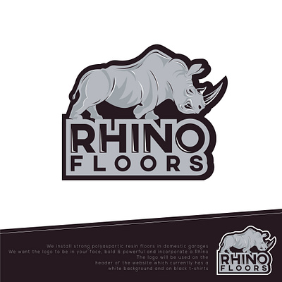 Logo Idea for RHINO FLOORS graphic design illustration logo vector