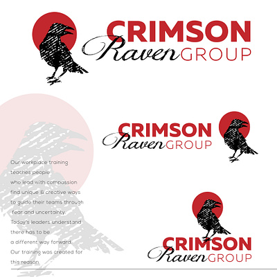 Logo Idea for CRIMSON RAVEN GROUP graphic design illustration logo vector