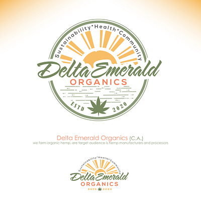 Logo Idea for DELTA EMERALD ORGANICS design graphic design illustration logo vector