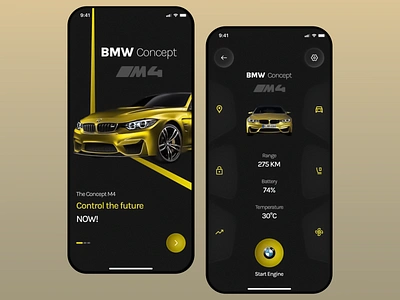 BMW M4 App Design Concept app app design app ui app us automative car app concept design electric vehicel im4 innovation interface design luxury car mobile mobile app product design ui ui design ux ux design