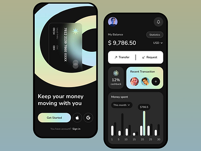 Banking App Design Concept android app app interface bank app banking card digital banking figma design finance financial fintech investment app ios app mobile app money payment payment gateway trading ui design user interface wallet