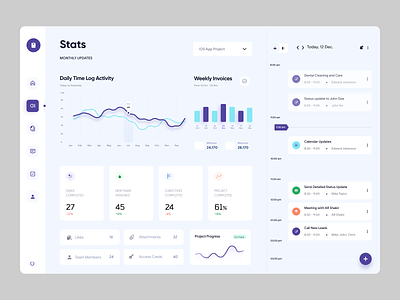 Project Management Dashboard UI admin panel dashboard dashboard design dashboard ui data analytics design homepage management tools project management saas dashboard statistics ui concept ui design web web design web page