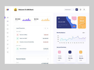 Banking Dashboard UI Concept accounts admin panel banking dashboard dashboard design dashboard ui design finance homepage product design saas dashboard ui concept ui design web web design web page