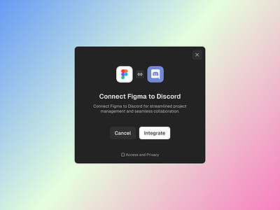 Connect integration access clean ui combine component connect connect integration dark dark mode darkmode discord figma integrate integration modal minimal modal product design saas ui ux web design