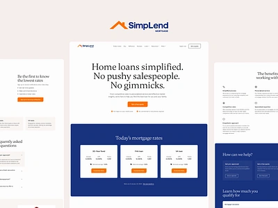 Mortgage website landing page banking cards finance fintech insurance minimalist mortgage real estate serif web design