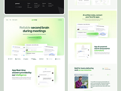 Meeting Notes SaaS Website ai ai meeting tool ai meeting tool website ai meeting website ai note taker website ai transcription website landing page design meeting assitant meeting notes website note taker website saas website design ui ux web design