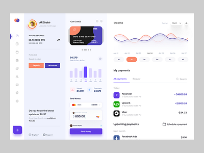 Freelancer Personal Investment Dashboard UI admin panel dashboard dashboard design dashboard ui design freelancer freelancing homepage management tools personal investment product design saas dashboard ui concept ui design web web design web page