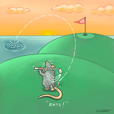 It’s Rough on Rats art cartoon design drawing funny golf graphic graphic design graphicdesign humor illustration rat