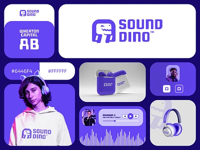 Sound Dino Logo Design animal app brand branding design dino graphic design inspiration logo modern music sound trend vector