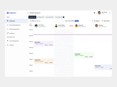 Booking Calendar Design 📅 booking calendar dashboard design figma interface design minimal design modern dashboard saas dashboard ui web app