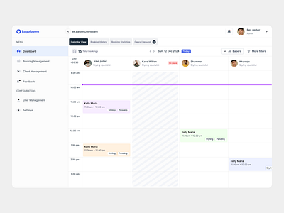 Booking Calendar Design 📅 booking calendar dashboard design figma interface design minimal design modern dashboard saas dashboard ui web app