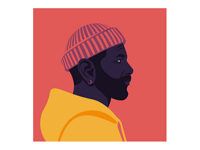 A profile of an African man with beard african beard face head illustration man portrait profile side view vector