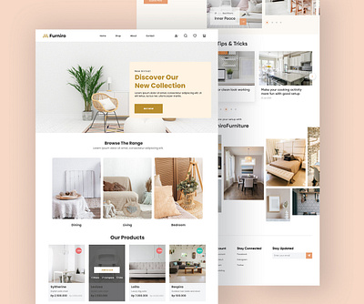 eCommerce Website Web Design Interior Landing Page agency architecture bold branding company ecommerce figm furniture furniture design home page interior architecture interior design landing page product product design room ui uiux web design website