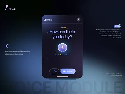 Ai voice module exploration ai ai assistant ai technology artificial intelligence chat bot component dark mode gradient interface minimal ui design visual voice ai voice module