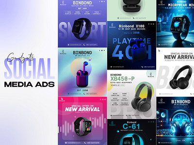 Tech Gadgets Social Media Ads 🎨🚀 banner branding design graphic design illustration logo social media banner social media post