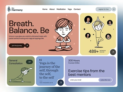 Yoga Concept 2024 design creative design header landing page meditation meditation design meditation landing page meditation web design ui ux web yoga yoga concept yoga design