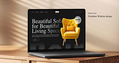 Noir Furniture | Shopify E-commerce Website ecommerce figma figma design figma website furniture furniture website landingpage modern online store shopify shopify ecommerce shopify store sofa ui design ui ux design uiux web design web store website design website ui ux