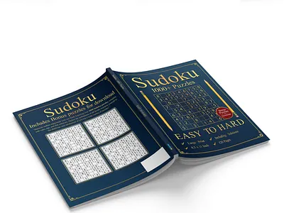 Sudoku Puzzles book cover design. 100 pages amazon book cover book cover bookaddict bookaesthetic bookcoverart bookcoverdesign ebook graphic design hardcover kindle book puzzle book sudoku