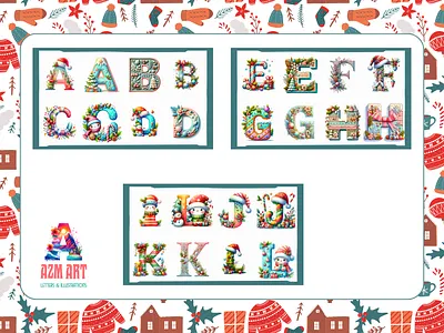 Christmas Alphabet adobe photoshop alphabet calligraphy creative design design digital art graphic design illustration letters numbers