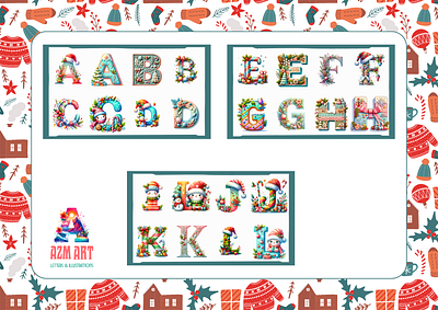 Christmas Alphabet adobe photoshop alphabet calligraphy creative design design digital art graphic design illustration letters numbers