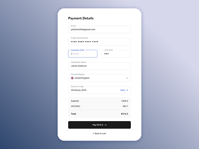 Checkout: DailyUI #002 checkout concept credit credit card daily dailyui design discount form invoice payment ui ux website